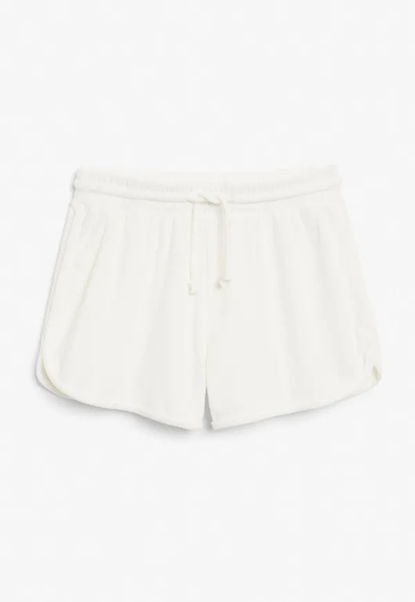Towelling sprinter shorts - White