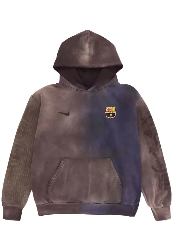 Travis Scott batikmönstrad hoodie - Grå