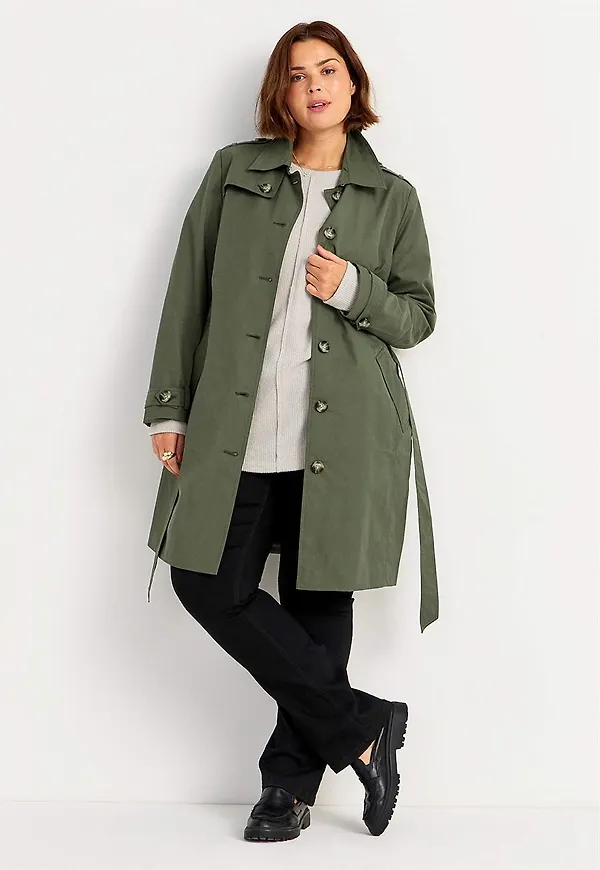 Enkelknäppt trenchcoat