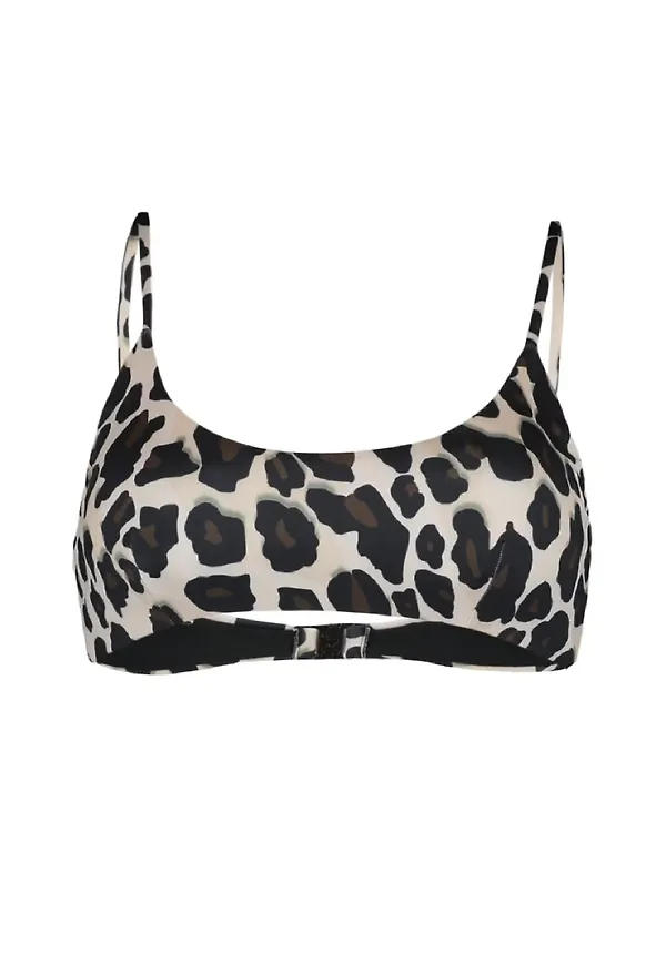 Trendyol Bikiniöverdel brun / svart / off-white