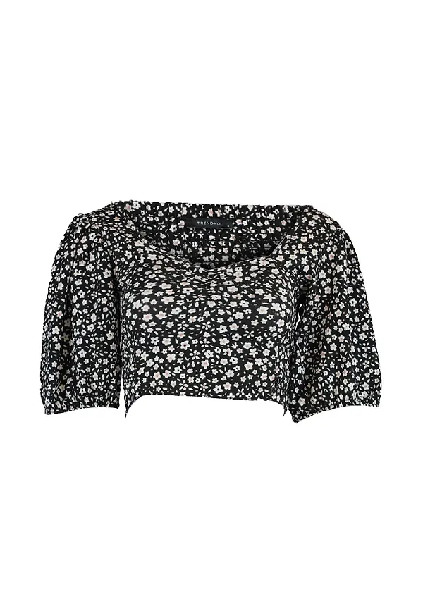 Trendyol Blus nude / svart / off-white
