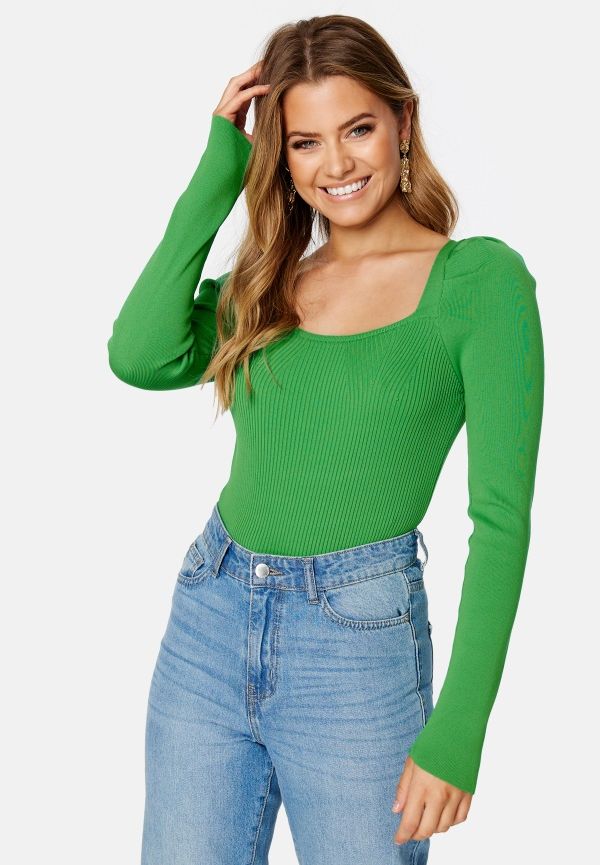 Trendyol Cajsa Puff Sleeve Top Green S