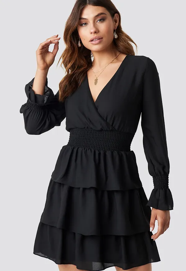 Trendyol Frilly Midi Dress - Black