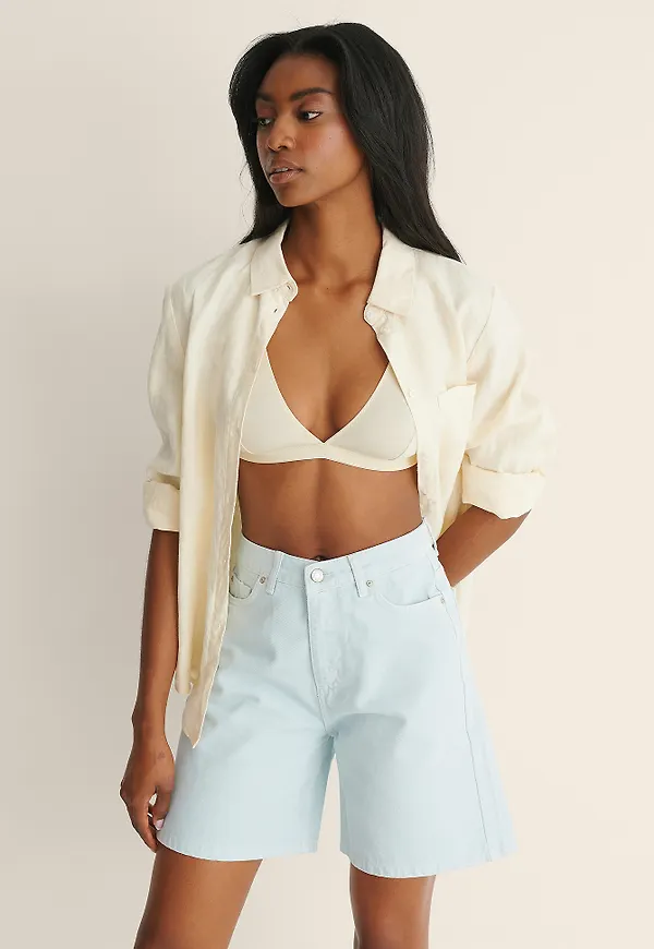 Trendyol Långa Denimshorts - Blue