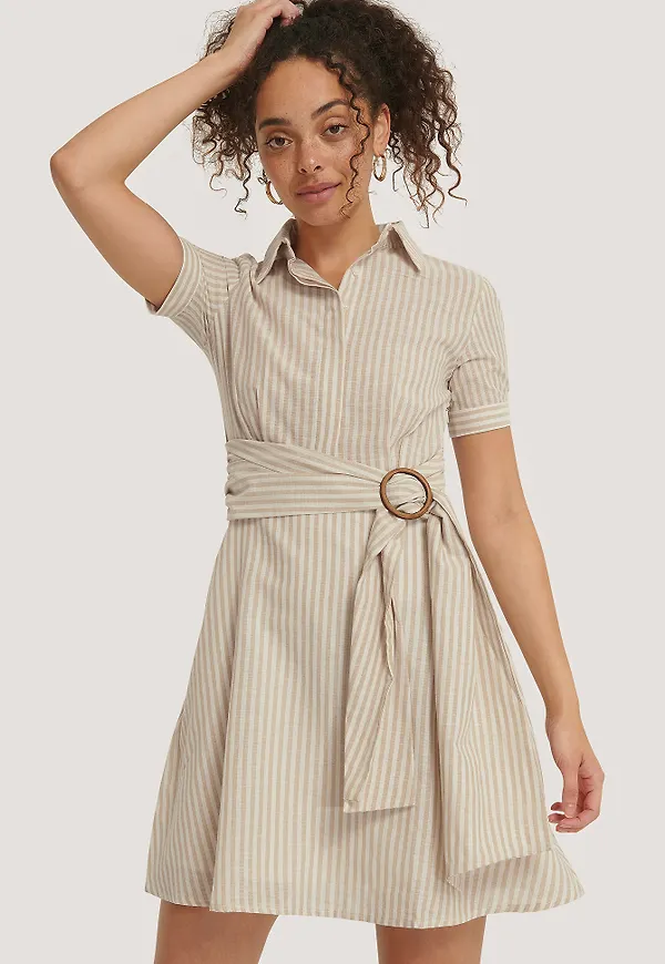 Trendyol Miniklänning Med Bältesdetalj - Stripe