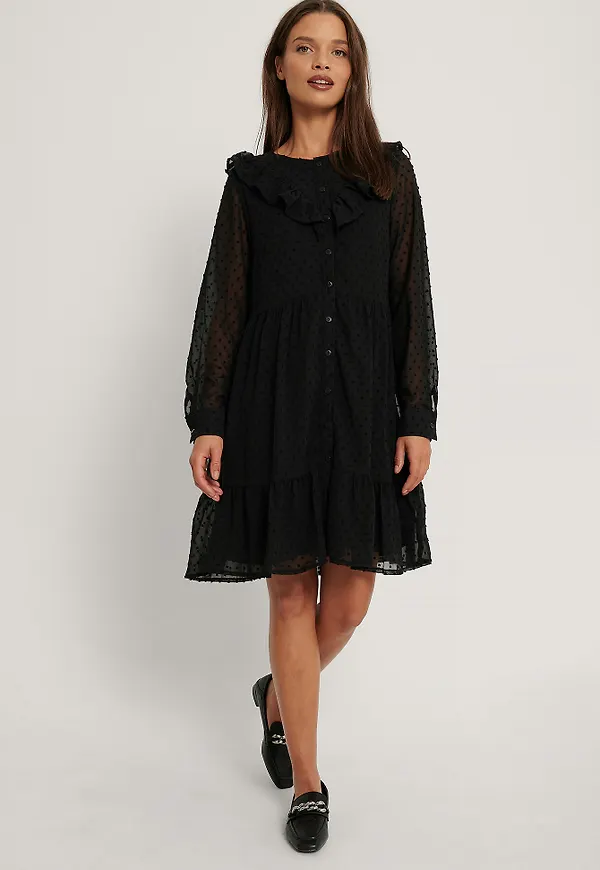 Trendyol Miniklänning Med Volangdetalj - Black