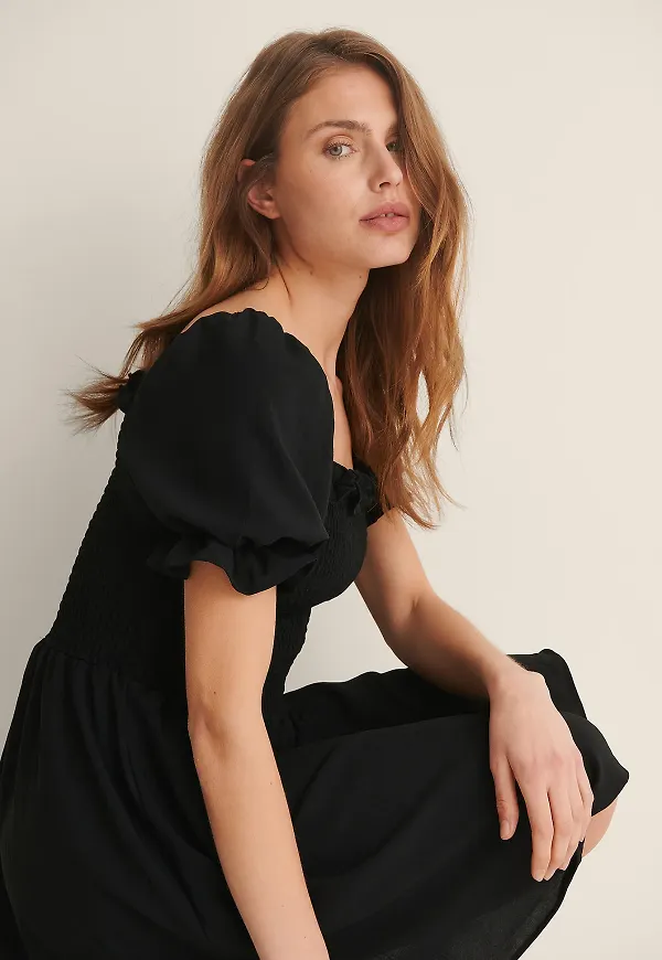 Trendyol Miniklänning Med Volanger - Black