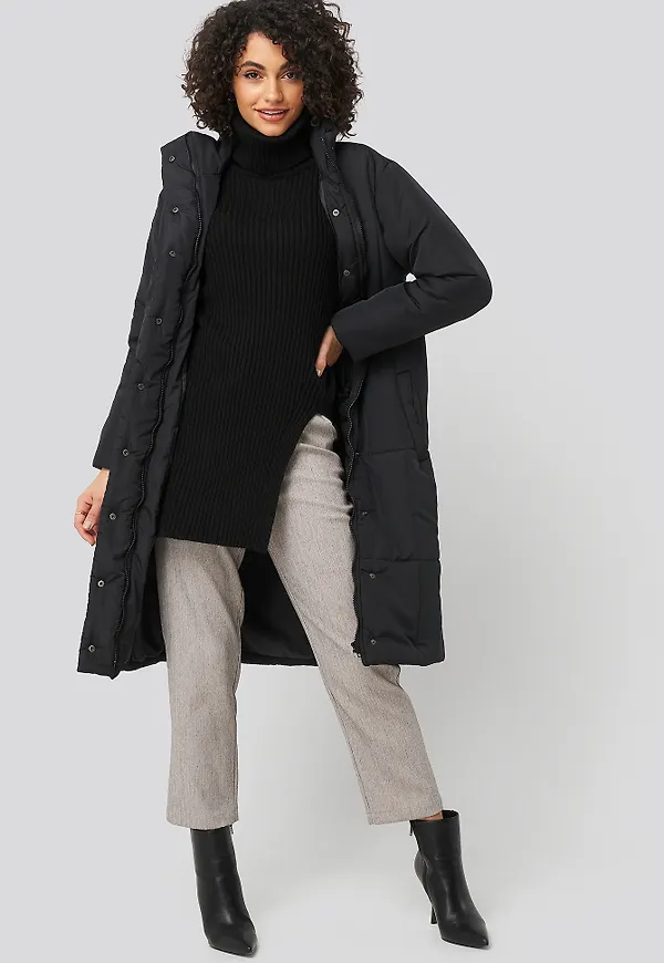 Trendyol Padded Long Jacket - Black