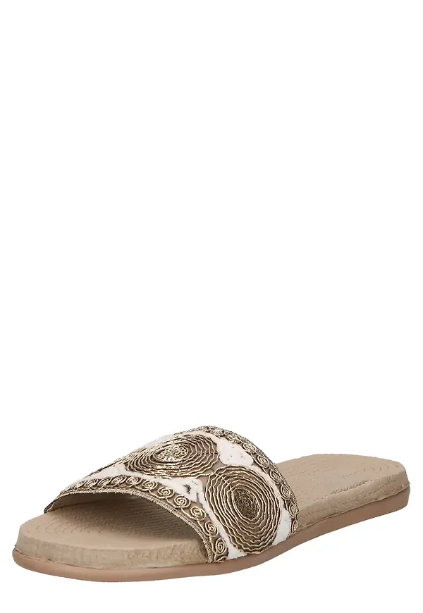 Trendyol Pantolette chamois / guld / vit