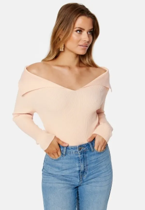 Trendyol Zoey Off Shoulder Top Powder Pink S