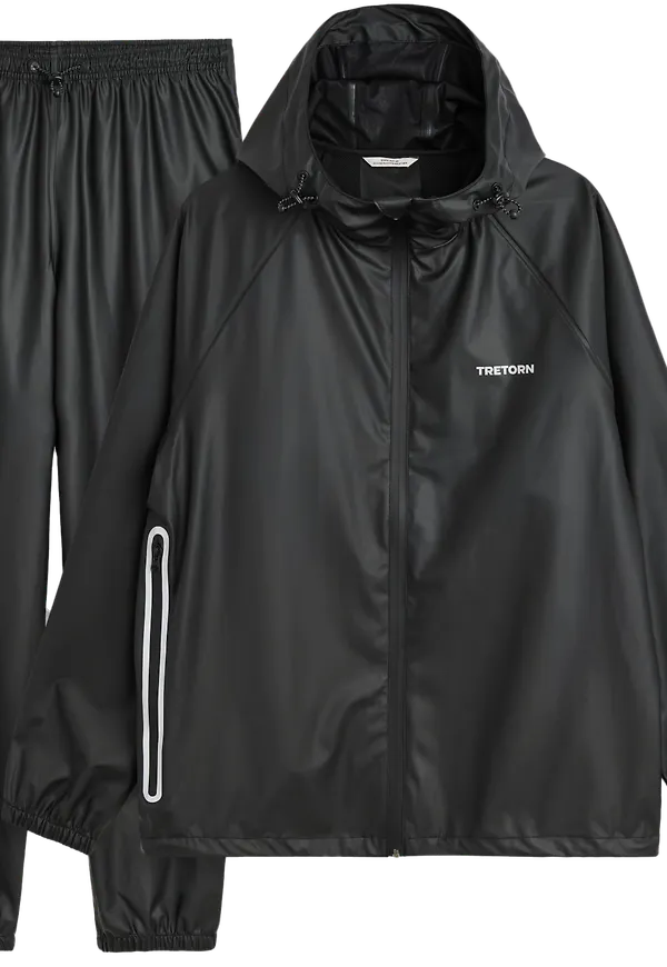 Tretorn Unisex Packable Rainbreaker Set Black