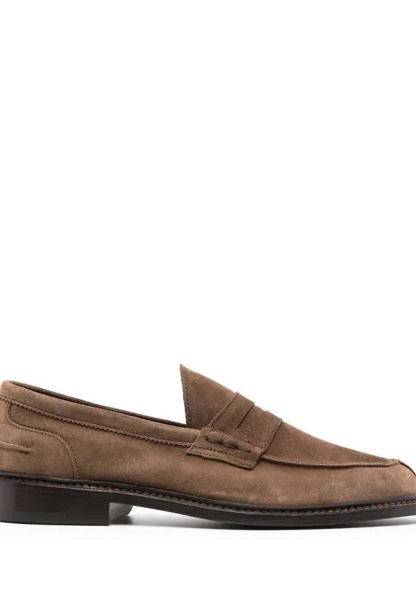Tricker's loafers i kalvmocka - Brun