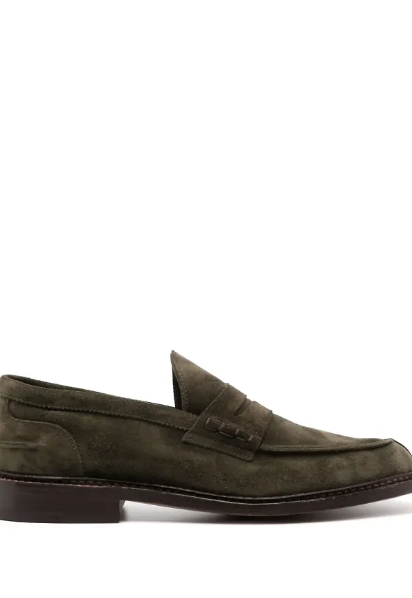 Tricker's loafers i mocka - Grön