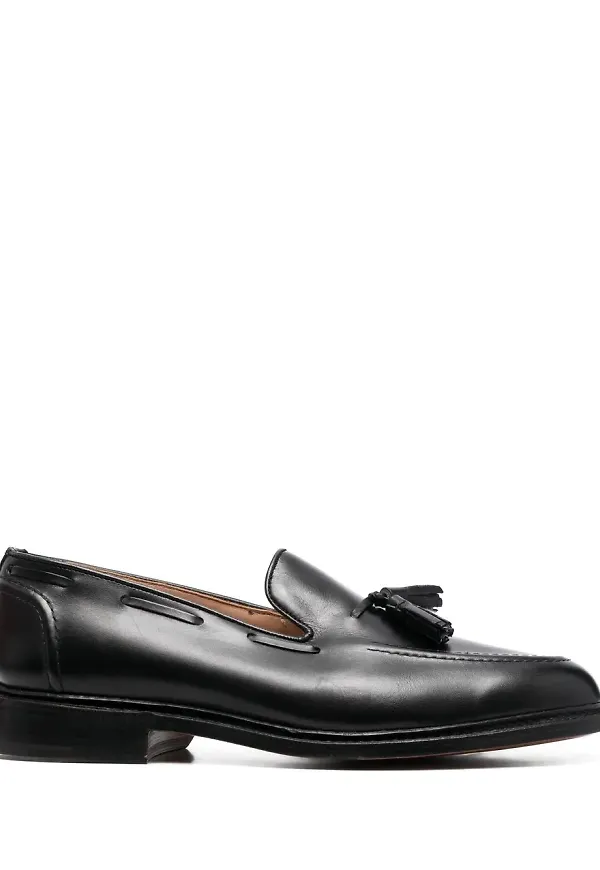 Tricker's loafers med tofsdetalj - Svart
