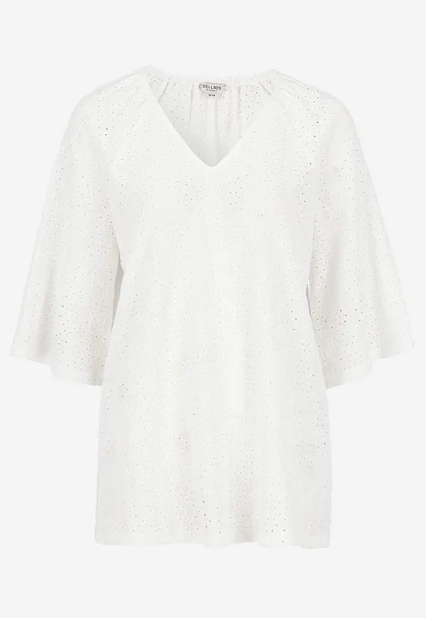 Trikåtunika med hålbroderi