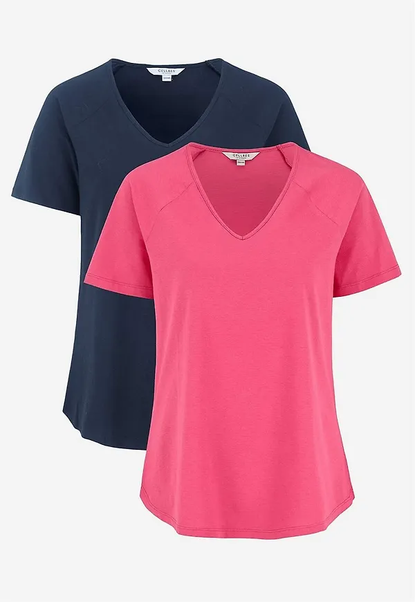 Trikåtopp med raglanärm Alex 2-pack
