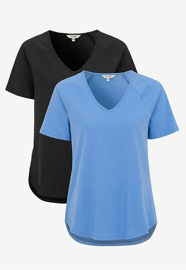Trikåtopp med raglanärm Alex 2-pack