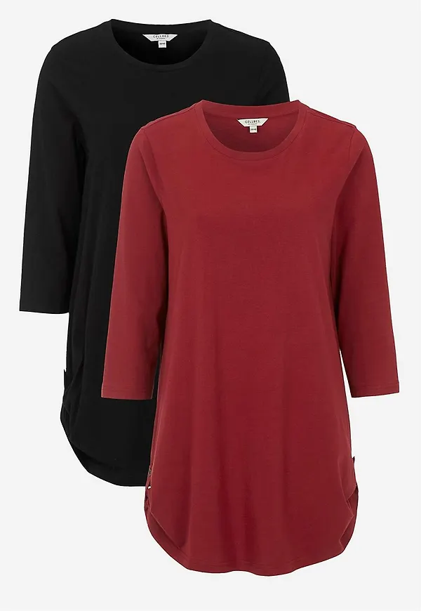 Trikåtunika med 3/4-ärm Alexia 2-pack