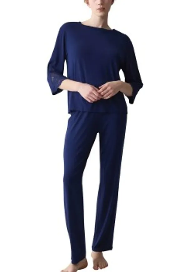 Triumph Amourette PK LSL Pyjama Set Marin modalfiber 36 Dam