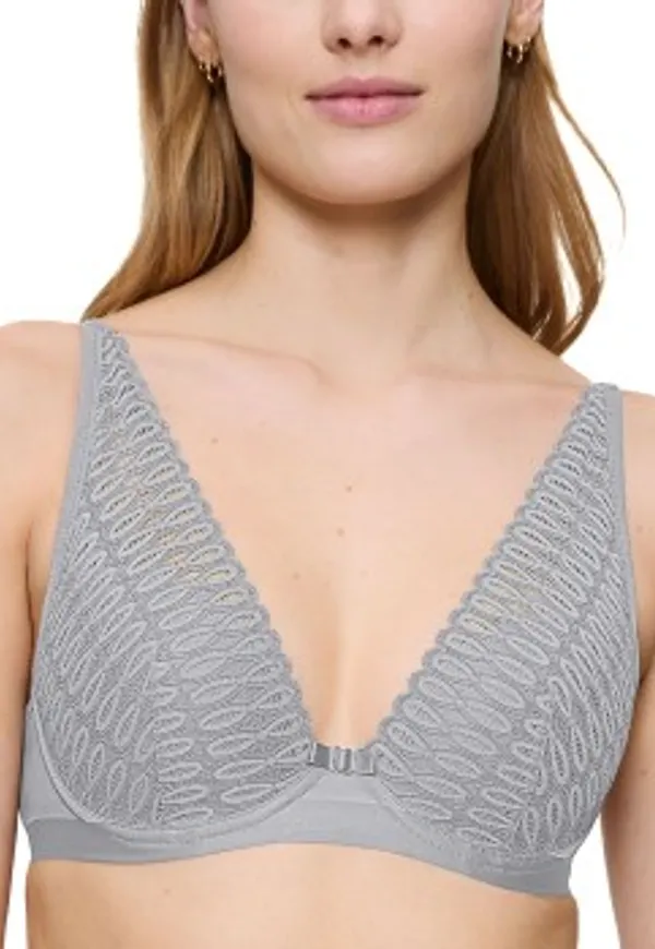 Triumph BH Aura Spotlight Plunge Bra Ljusgrå F 80 Dam