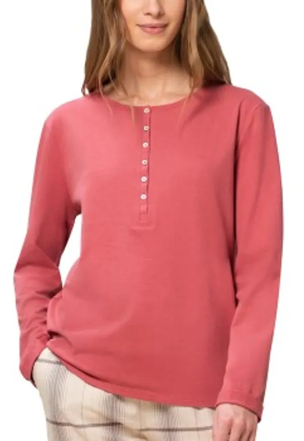 Triumph Lounge Me Cotton Button Tab Top Korall bomull 38 Dam