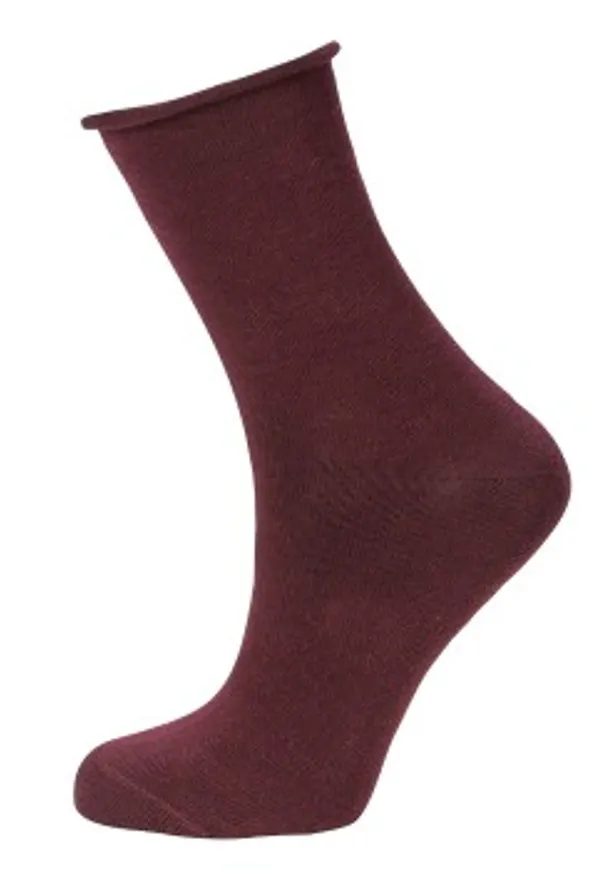 Trofe Cotton Solid Sock Strumpor 2P Vinröd Strl 37/41 Dam