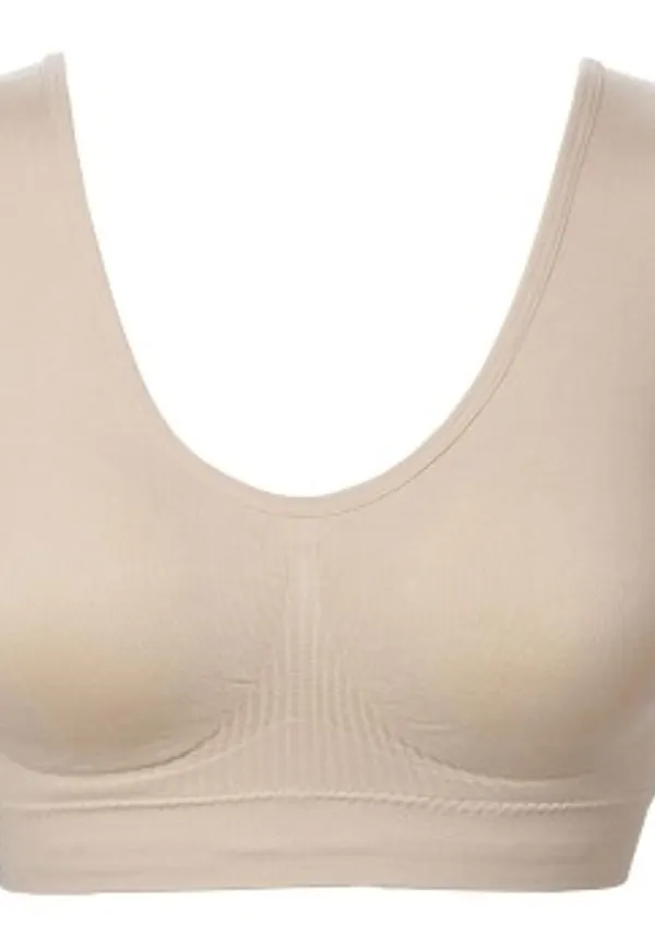 Trofe Heidi Wireless Bra Lounge BH Beige nylon Small Dam