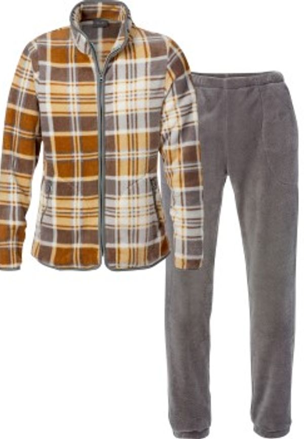 Trofe Silk Fleece Set Grå/Rutig polyester XX-Large Dam