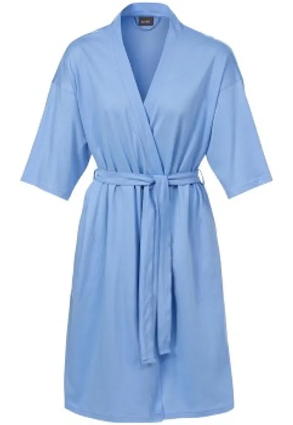 Trofe Solid Kimono Blå bomull Medium Dam