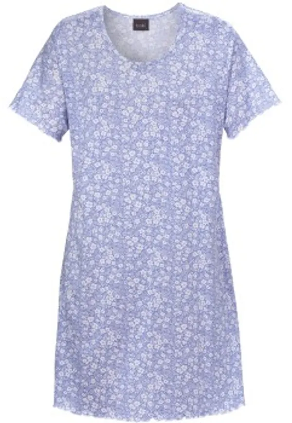 Trofe Sweet Flower Woman Dress Blå Mönstrad bomull X-Large Dam