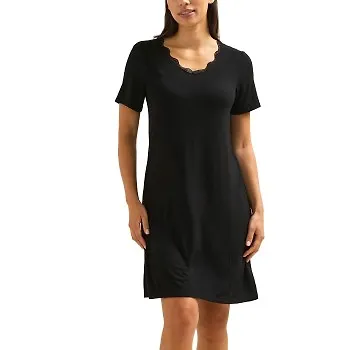 Trofe Viscose Nightdress Svart viskos X-Large Dam