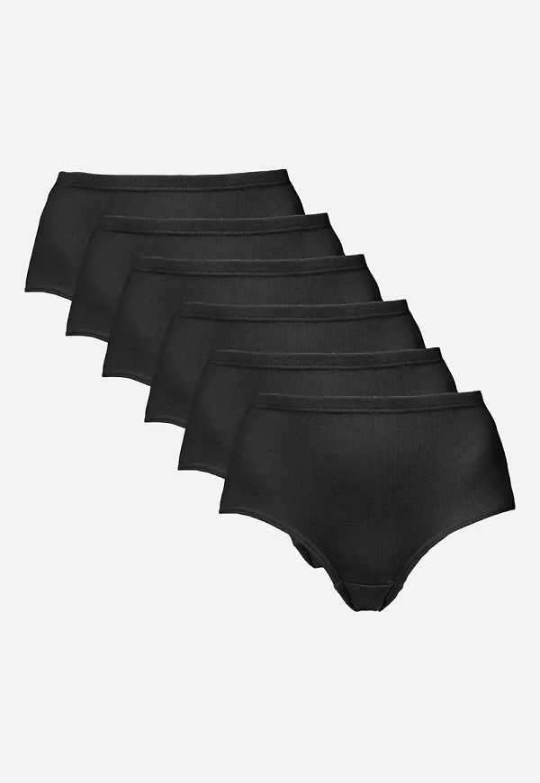Ribbad trosa i bomull 6-pack