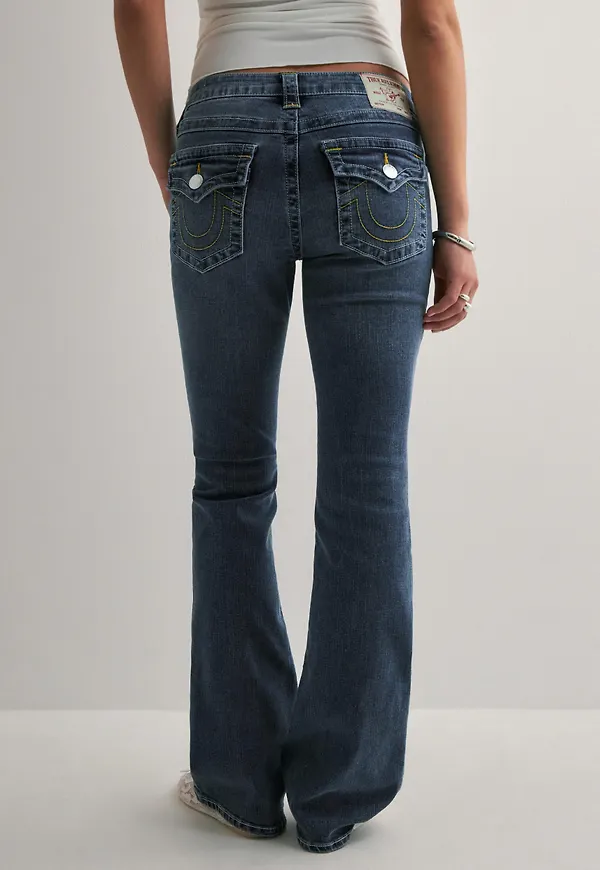 True Religion - Blå - Becca Mid Rise Boot Cut Flap