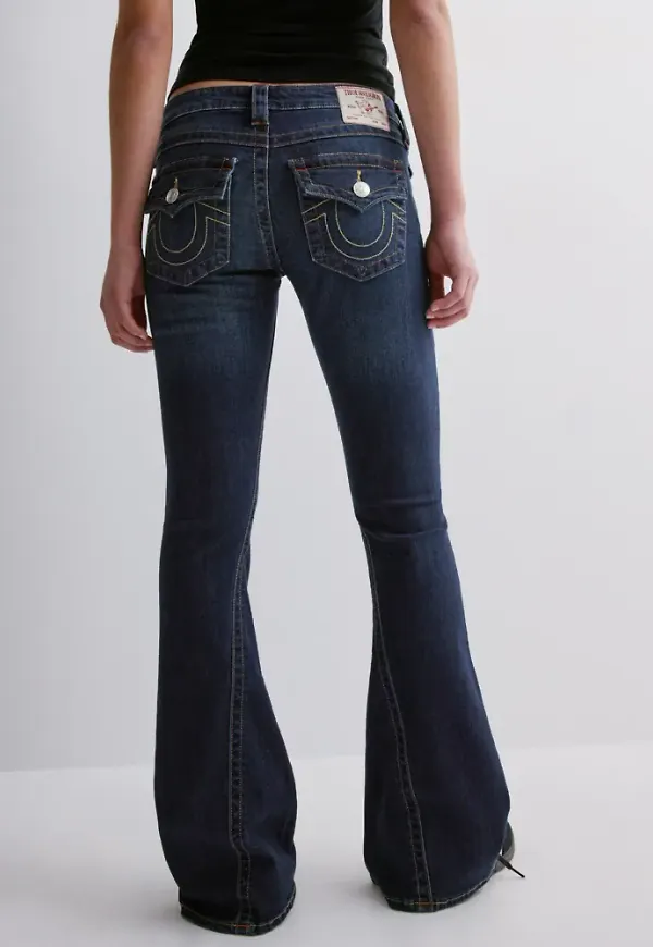 True Religion - Blå - Joey Low Rise Flare