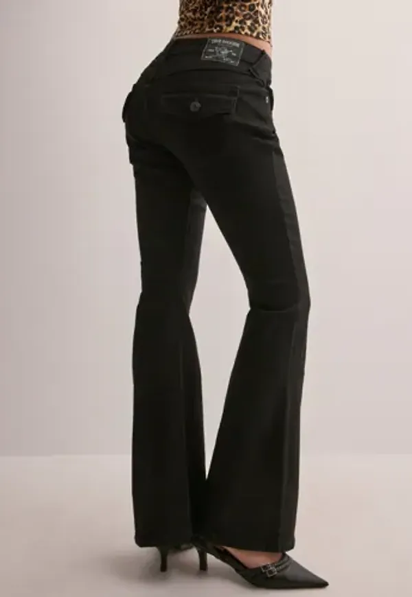 True Religion - Svart - Joey Low Rise Flare
