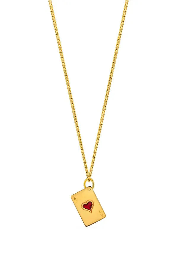 True Rocks Ace of Hearts halsband - Guldfärgad