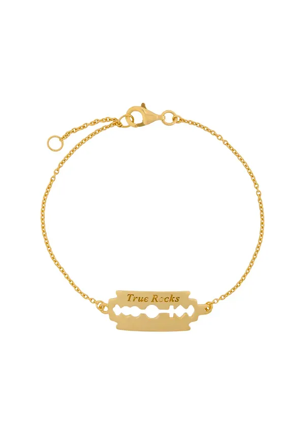 True Rocks armband med rakbladsdetalj - Metallic