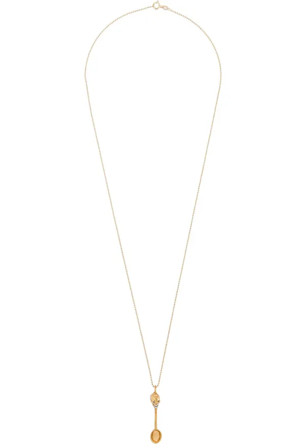 True Rocks halsband med dödskalle - Guldfärgad