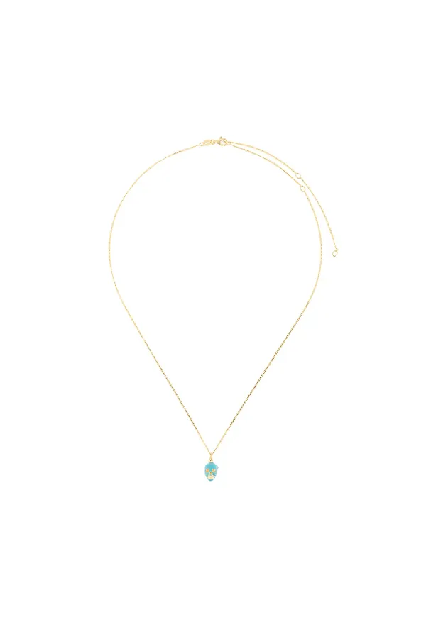 True Rocks halsband med dödskallehänge - Guldfärgad