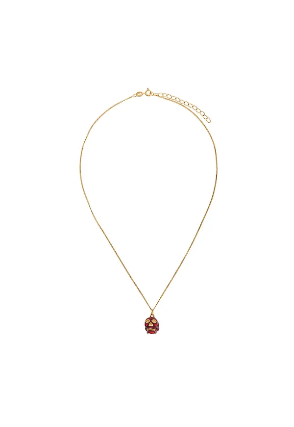 True Rocks halsband med dödskallehänge - Guldfärgad