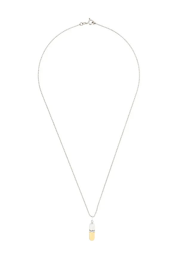 True Rocks halsband med pillerformat smycke - Metallic
