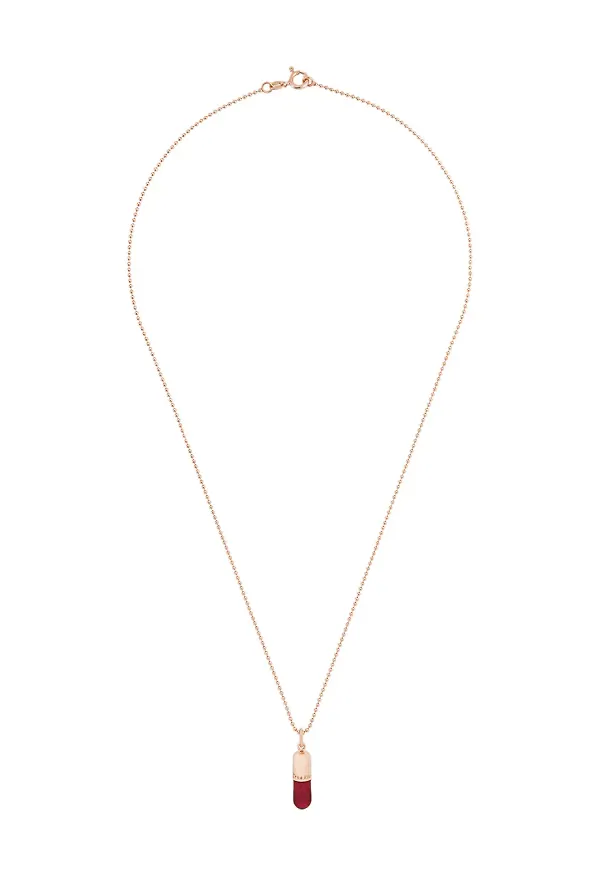 True Rocks halsband med pillerformat smycke - Metallic