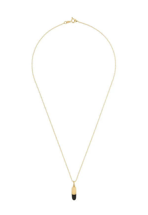 True Rocks halsband med pillerformat smycke - Svart