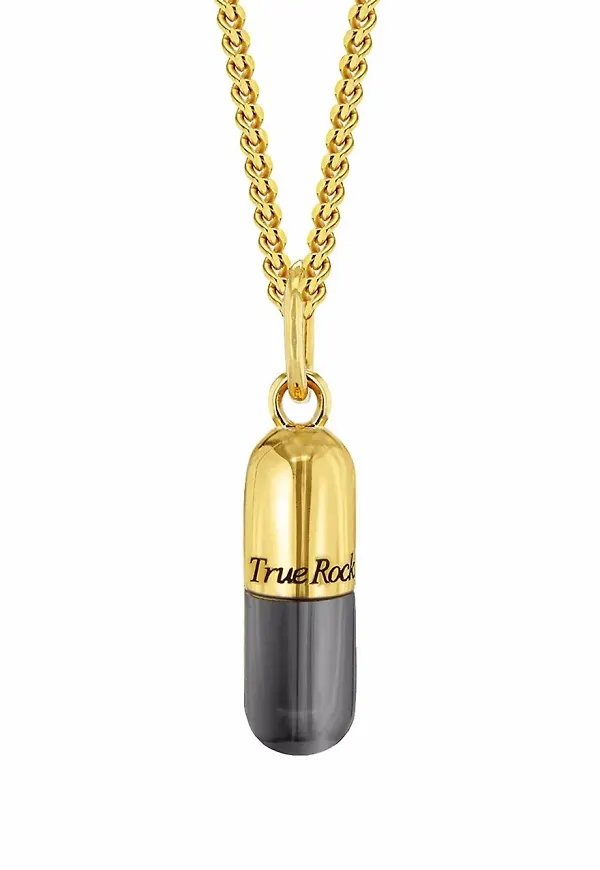 True Rocks halsband med pillerhänge - Guldfärgad