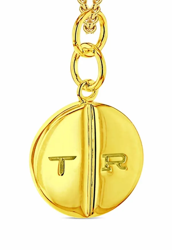 True Rocks halsband med runt pillerhänge - Guldfärgad