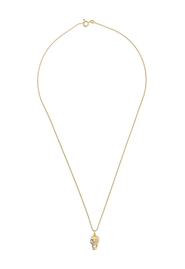 True Rocks halsband med tvåfärgat dödskallehänge - Metallic