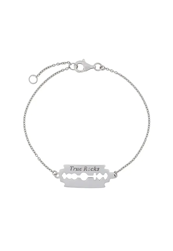 True Rocks Razor Blade armband - Metallic