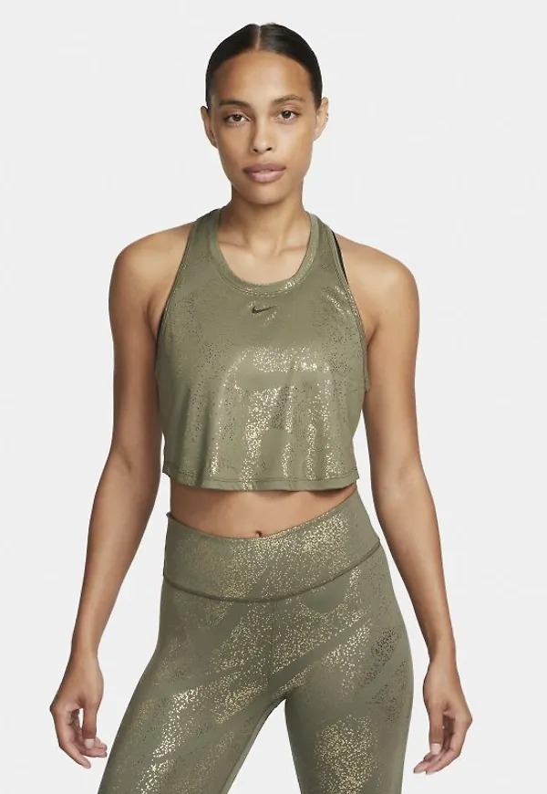 Träningslinne Nike Dri-FIT One med tryck för kvinnor - Grön