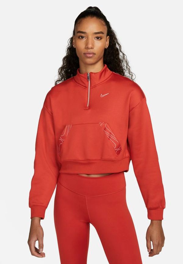 Träningströja med halv dragkedja Nike Therma-FIT för kvinnor - Röd