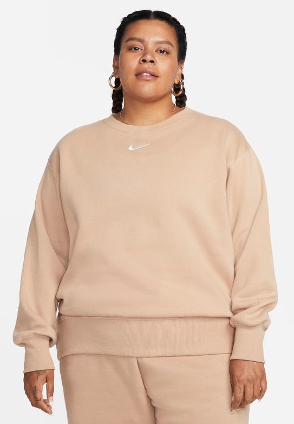 Tröja med rund hals i oversize-modell Nike Sportswear Phoenix Fleece för kvinnor - Brun